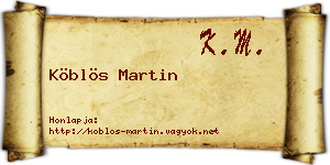 Köblös Martin névjegykártya
