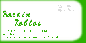 martin koblos business card
